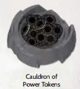 Villainous power tokens in power cauldron
