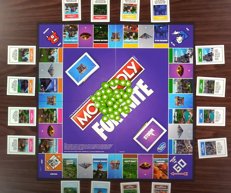 Fortnite Monopoly game setup