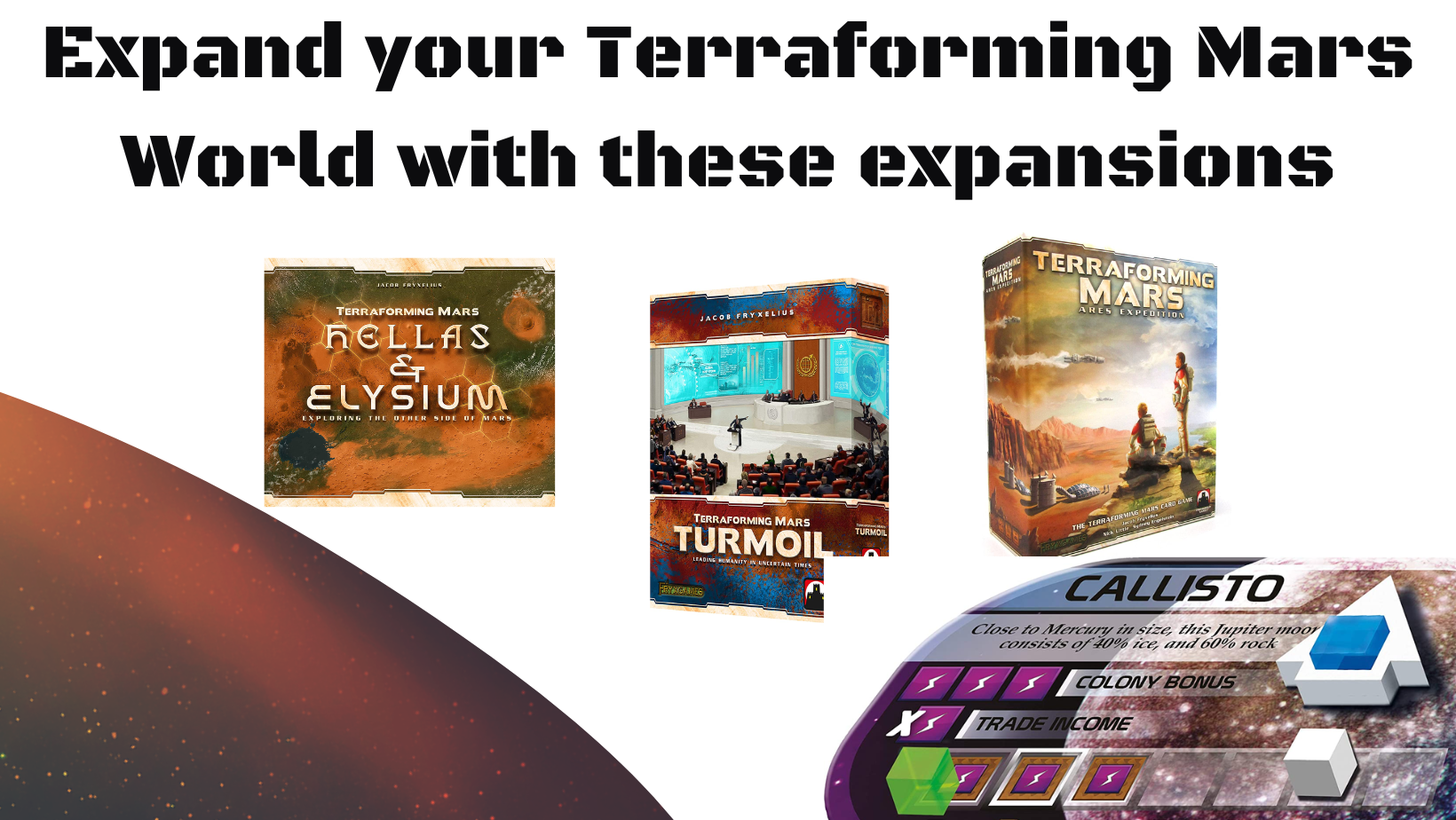 Terraforming Mars Expansions – face political turmoil, colonies and other planets