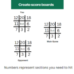 Tic Tac Toe Darts scoresheet set up