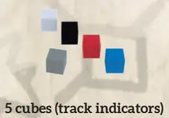 Sand board game track indicator cubes