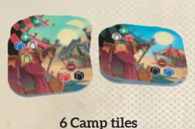 Sand board game camp tiles