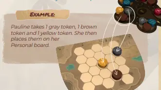 Example of taking and placing tokens in Harmonies