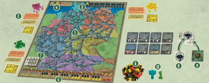 Power Grid Game Setup Diagram