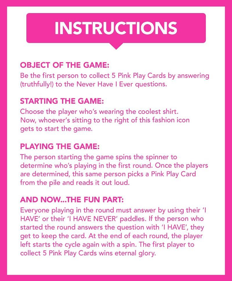 How to play Never Have I Ever Girls Edition